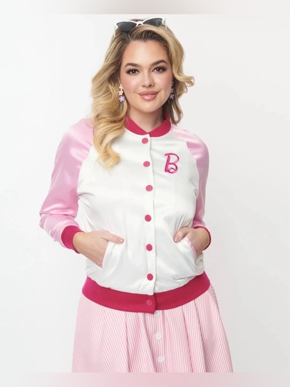 Barbie X Unique Vintage Satin Bomber Jacket - Size XL